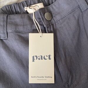 NWT Pact Women's Storm Stretch Twill Denim Wide Leg Pant L MSRP $88